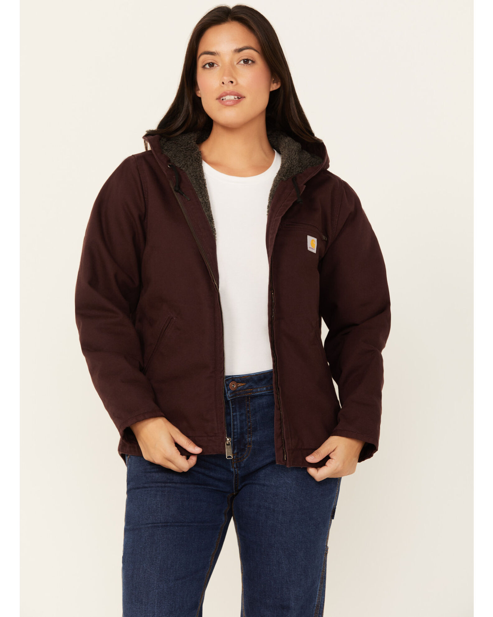 Women's washed duck sherpa lined jacket sales