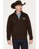 Image #1 - Wrangler Men's Solid Steer Head 1/4 Zip Pullover, Brown, hi-res
