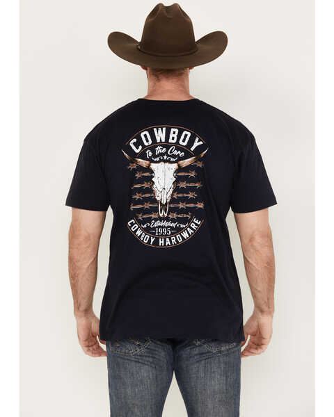 Image #3 - Cowboy Hardware Men's Cowboy To The Core Short Sleeve Graphic T-Shirt, Navy, hi-res