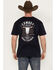 Image #3 - Cowboy Hardware Men's Cowboy To The Core Short Sleeve Graphic T-Shirt, Navy, hi-res
