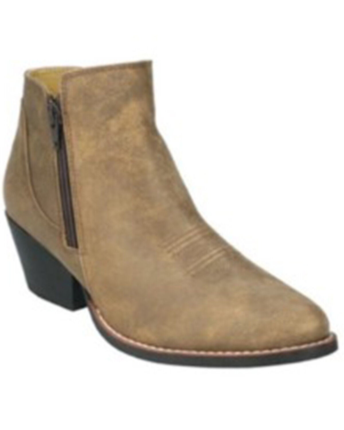 Smoky Mountain Women's Emily Distressed Western Booties - Round Toe, Brown, hi-res