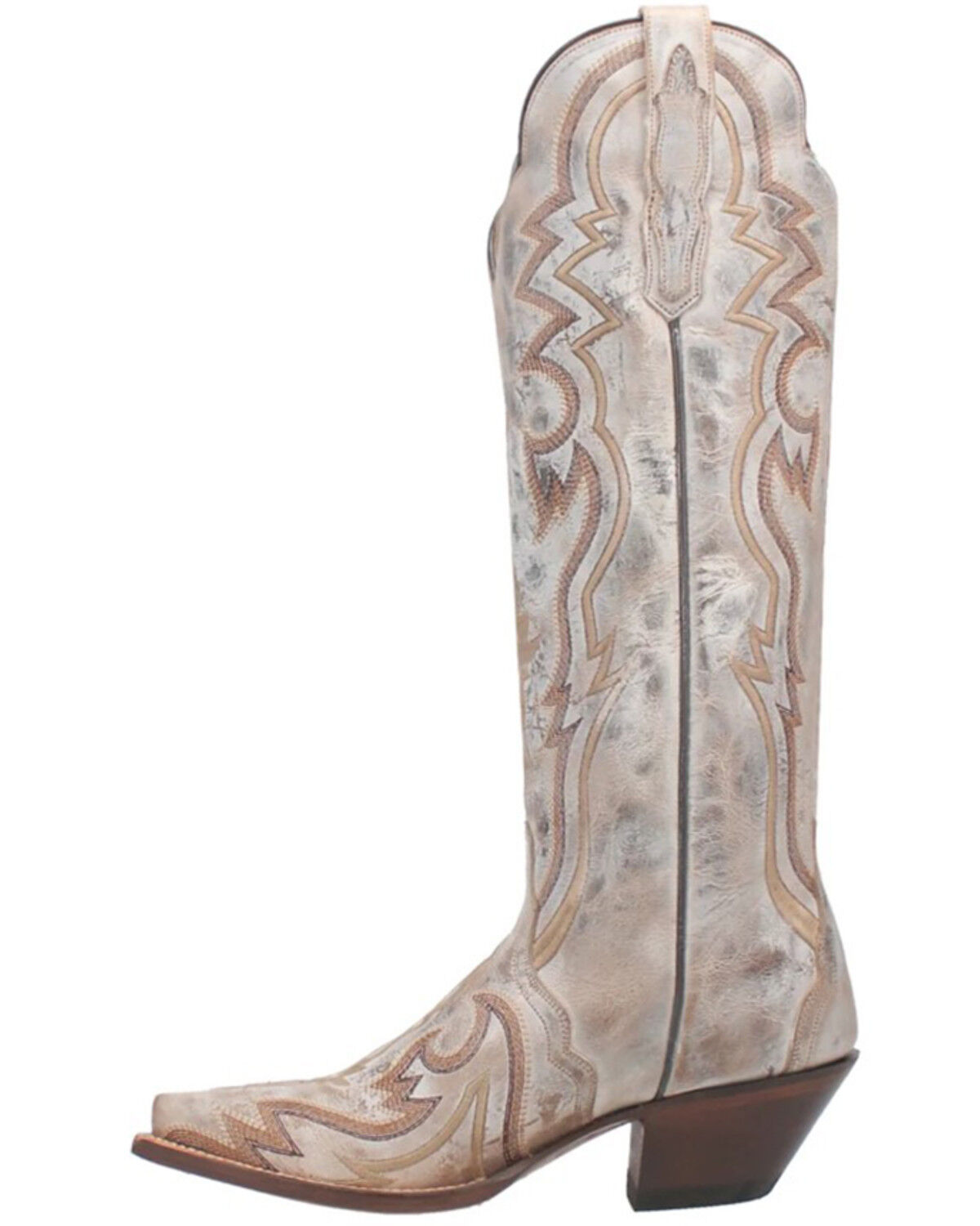 Image #3 - Dan Post Women's 16" Triad Silvie Tall Western Boots - Snip Toe, Ivory, hi-res