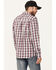 Image #4 - Brothers and Sons Men's Dawson Plaid Print Long Sleeve Button Down Western Shirt, Burgundy, hi-res