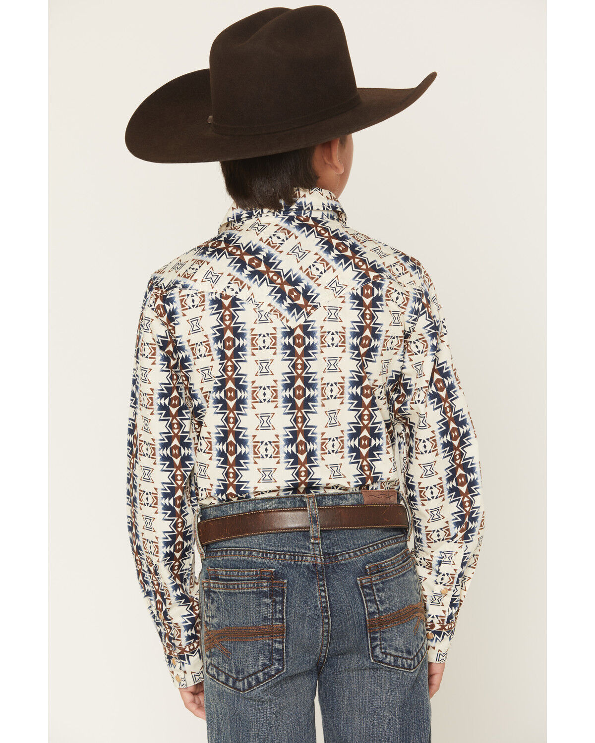 Image #4 - Cody James Boys' Wild Prairie Southwestern Print Long Sleeve Snap Western Shirt, Tan, hi-res