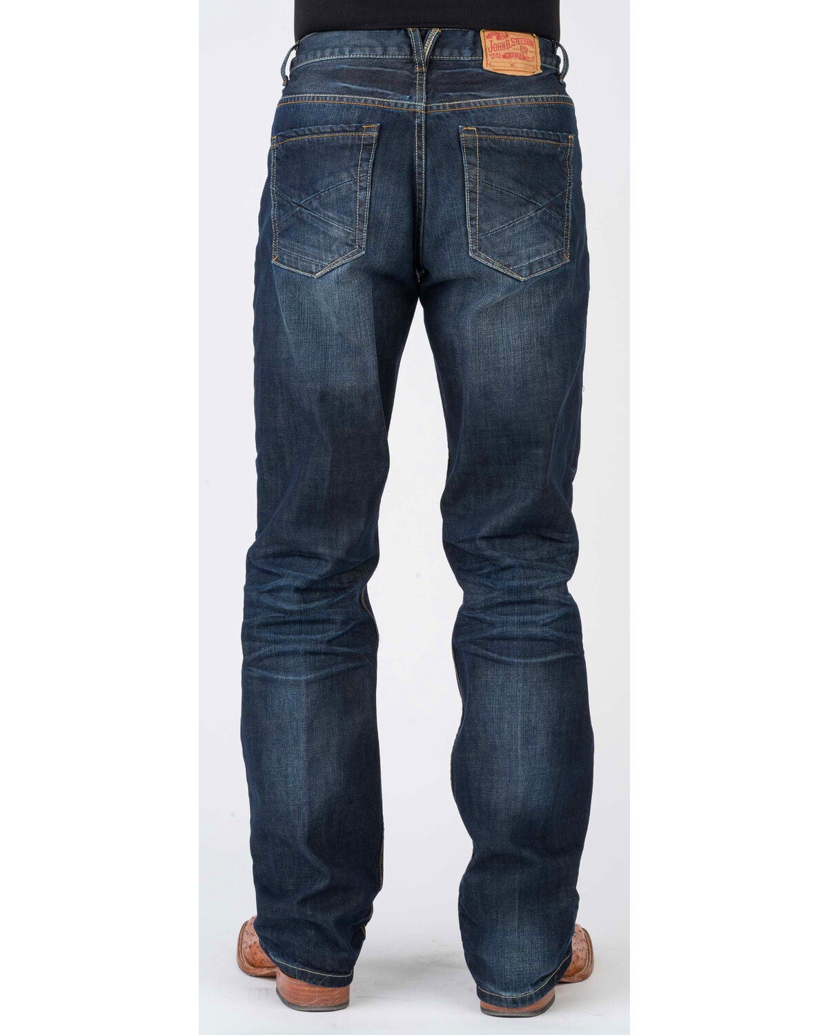 Stetson Men's Modern Fit Bootcut Jeans, Blue, hi-res