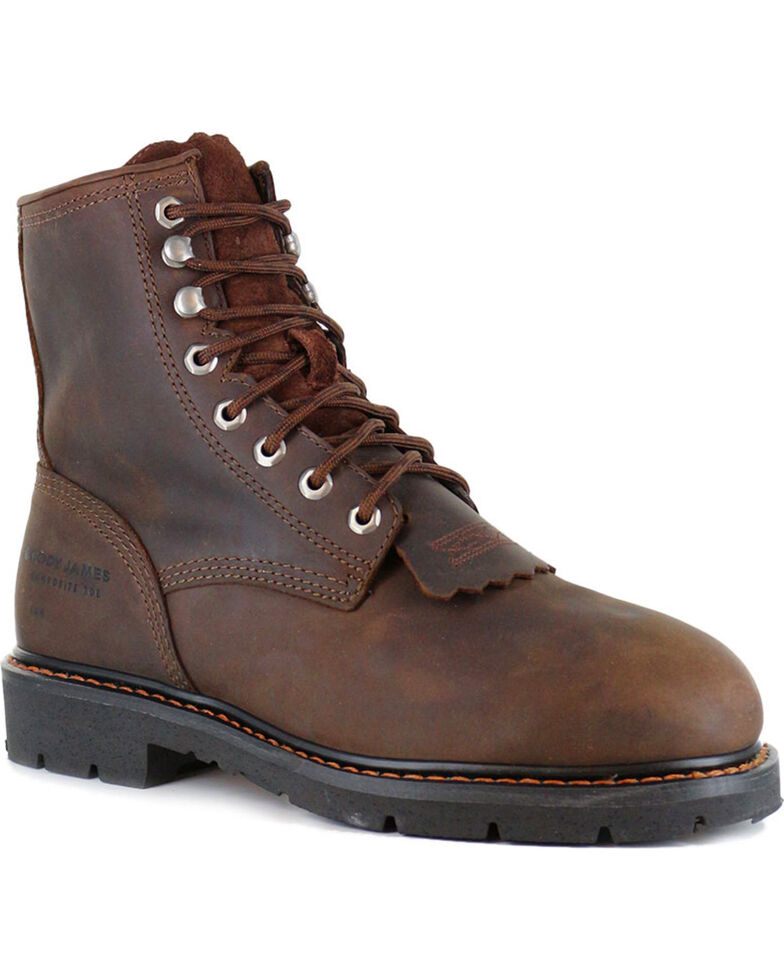 Cody James Men's 8" Lace Up Kiltie - Composite Toe, Brown, hi-res