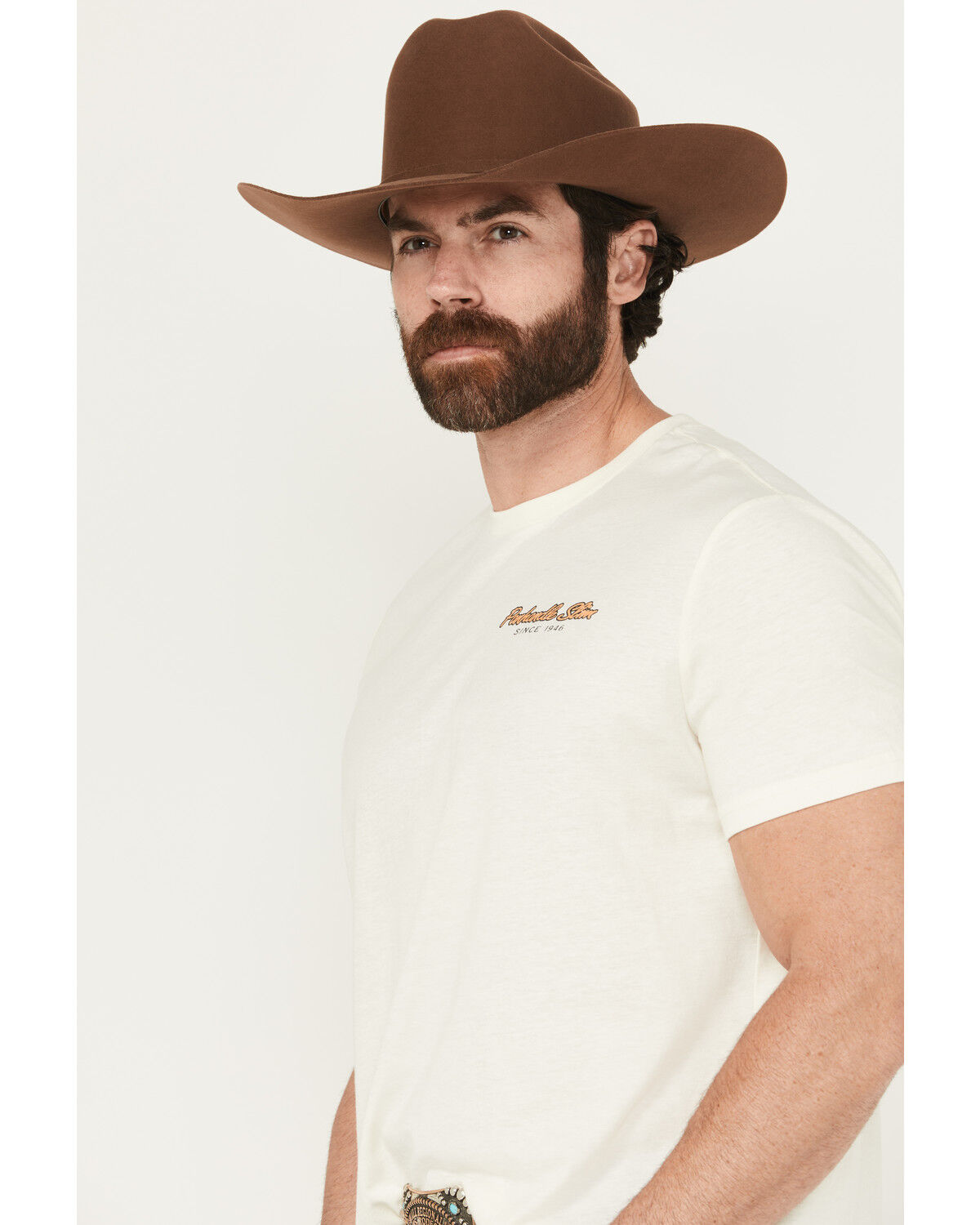 Image #4 - Panhandle Slim Men's Buffalo Short Sleeve Graphic T-Shirt, Natural, hi-res