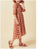 Image #1 - Hayden Girls' Plaid Print Ruffle Puff Sleeve Midi Dress, Rust Copper, hi-res