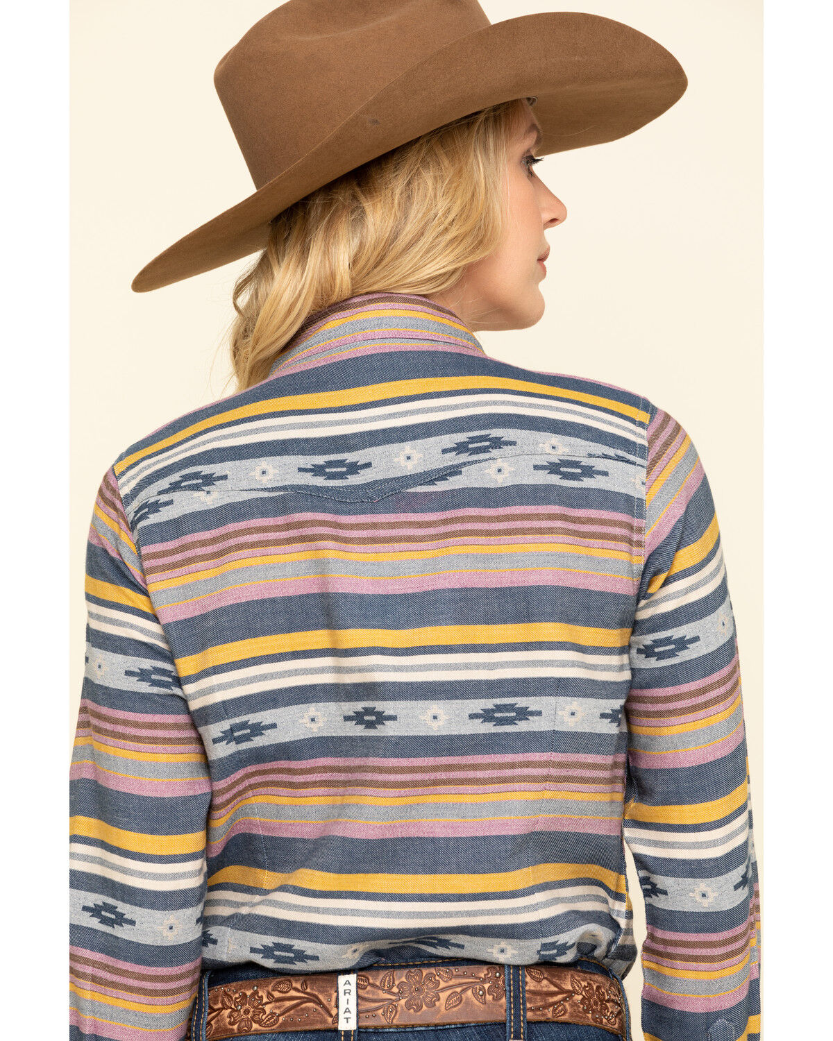 Image #5 - Ariat Women's Sunset Beauty Long Sleeve Western Shirt, Blue, hi-res
