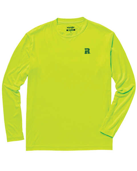 Image #1 - Wrangler Men's Riggs Crew Performance Long Sleeve Work T-Shirt, Bright Green, hi-res