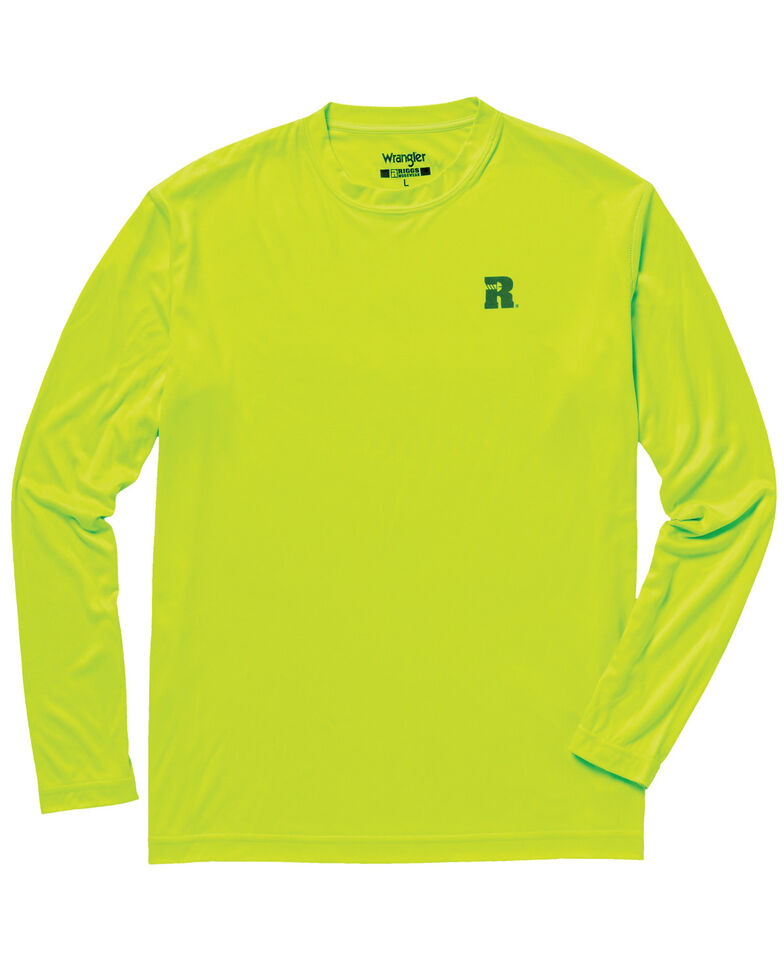 Wrangler Riggs Men's Crew Performance Long Sleeve Work T-Shirt, Bright Green, hi-res