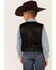 Scully Boys' Boar Suede Vest, Black, hi-res