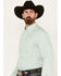 Image #2 - Cinch Men's Striped Long Sleeve Button-Down Western Shirt, Light Green, hi-res