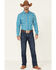 Image #2 - Cody James Men's Briar Patch Plaid Print Long Sleeve Pearl Snap Western Shirt , Teal, hi-res