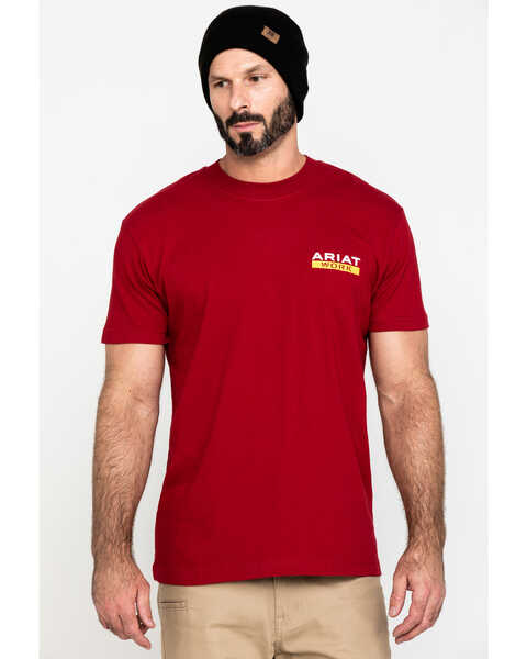 Image #1 - Ariat Men's Rebar Cotton Strong Roughneck Graphic Work T-Shirt , Red, hi-res