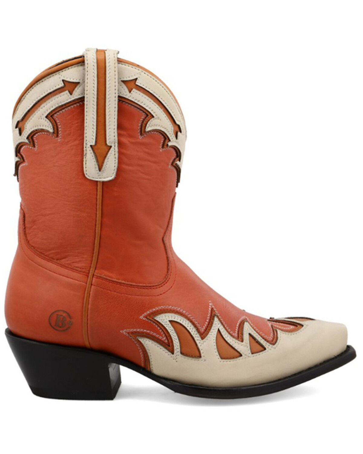 Image #2 - Black Star Women's Cell-Sole Leather Western Booties - Snip Toe, Red, hi-res