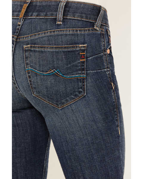 Image #4 - Ariat Women's R.E.A.L. Perfect Rise Zoe Stretch Flare Jeans, Dark Wash, hi-res