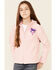 Shyanne Girls' Peplum Horse Heart Embroidered Hooded Zip-Front Jacket, Pink, hi-res