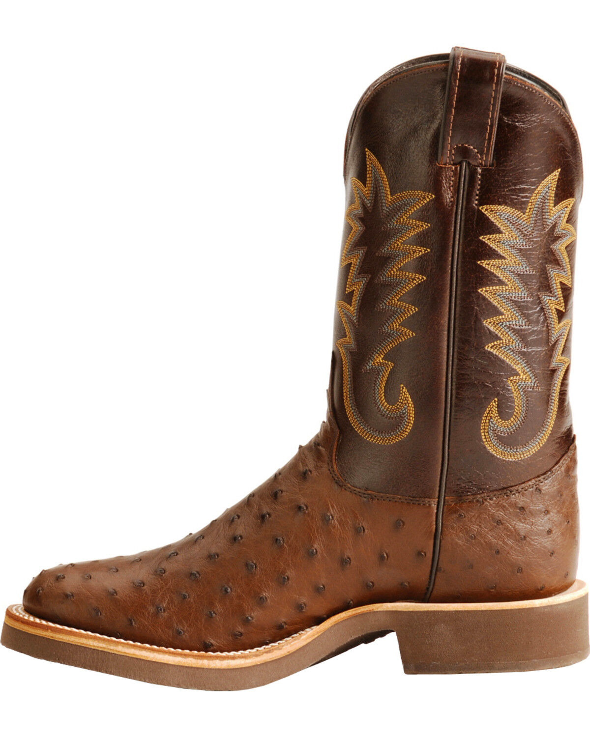 justin full quill ostrich boots square toe
