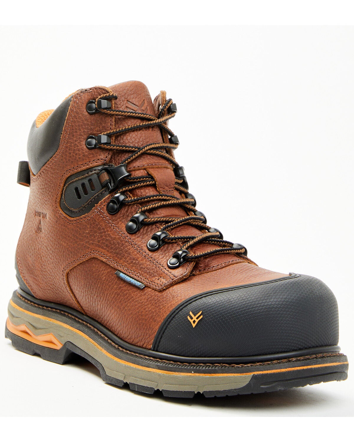 Hawx Men's 6" Enduro Heavy Industrial Lace-Up Waterproof Work Boots - Composite Toe, Dark Brown, hi-res