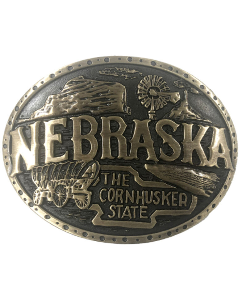 Cody James Men's Nebraska Heritage Buckle, Bronze, hi-res