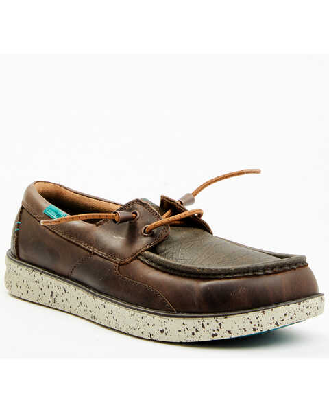 Image #1 - RANK 45® Men's Sanford Western Casual Shoes - Moc Toe, Brown, hi-res