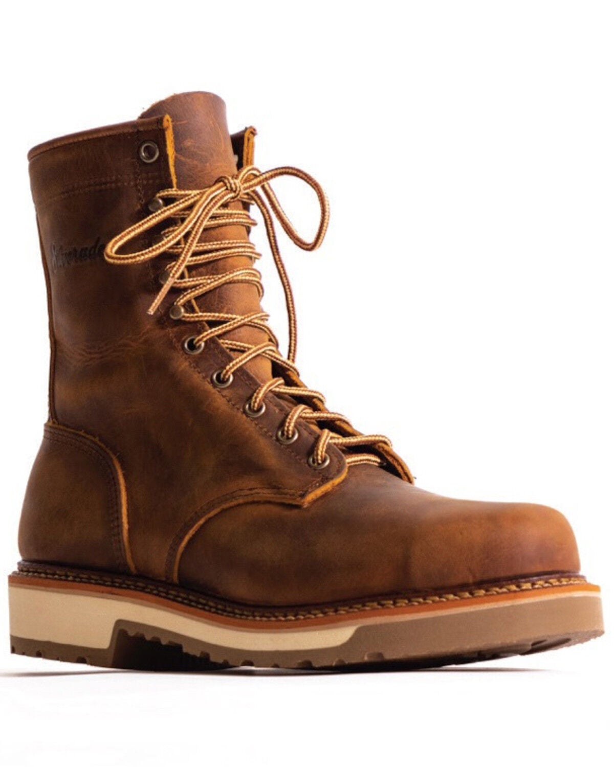 Silverado Men's Lace-Up Work Boots - Steel Toe, Tan, hi-res