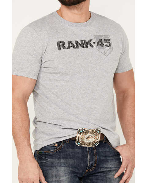 Image #3 - RANK 45® Men's Logo Short Sleeve Graphic T-Shirt, Grey, hi-res