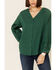 Wishlist Women's Eyelet Trim Crochet Long Sleeve Top , Green, hi-res