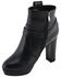 Image #2 - Milwaukee Leather Women's Block Heel Harness Booties - Round Toe, Black, hi-res