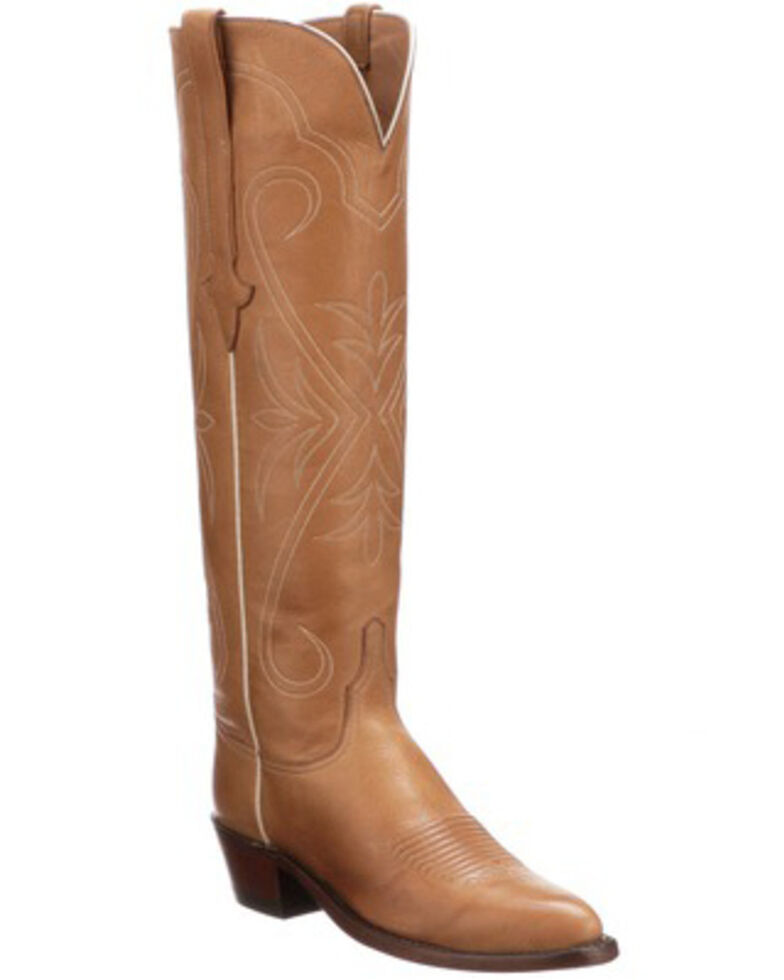 Lucchese Women's Saltillo Tall Western Boots - Round Toe, Rust Copper, hi-res
