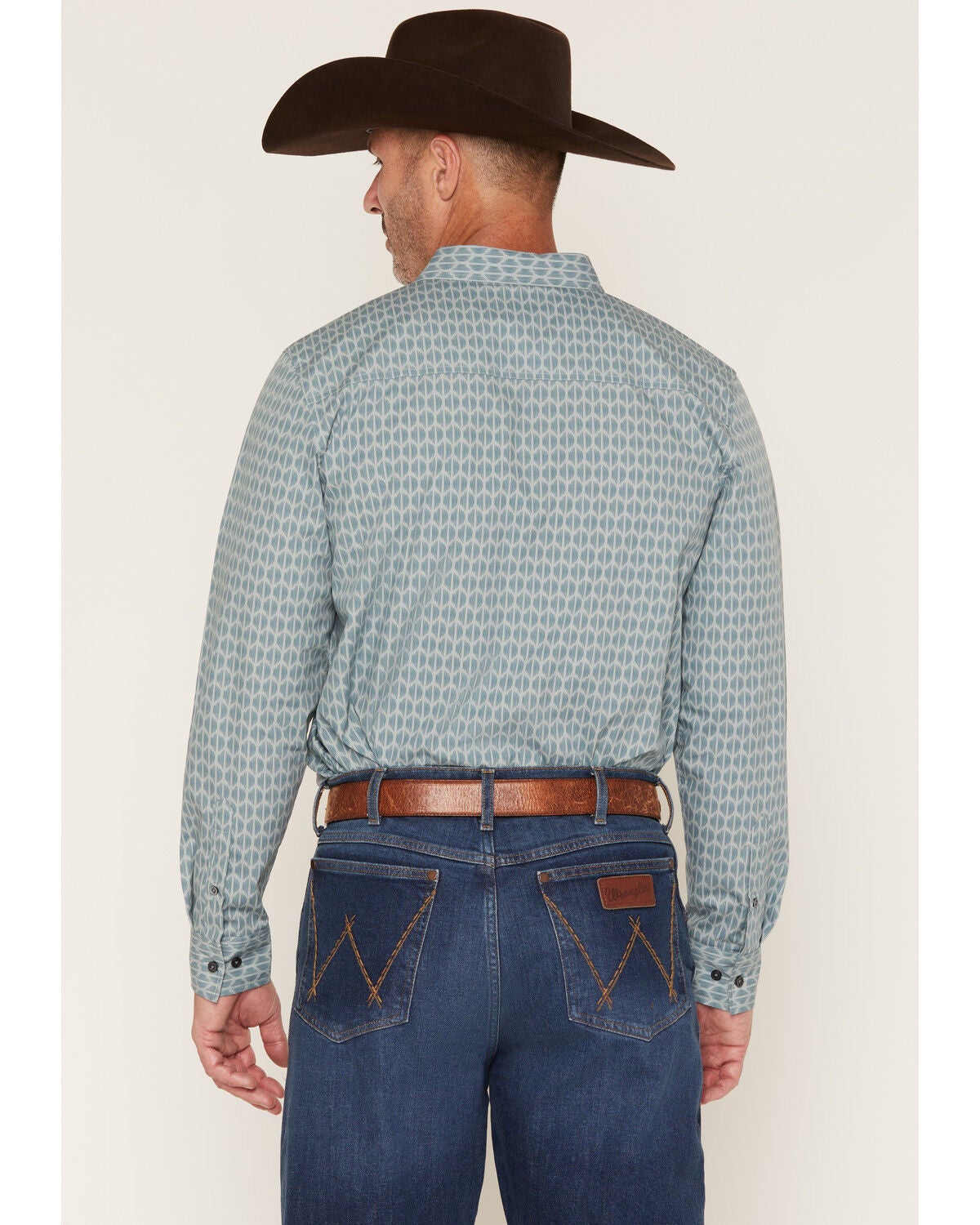 Image #4 - Gibson Trading Co Men's Digital Mind Geo Print Long Sleeve Button-Down Western Shirt, Aqua, hi-res