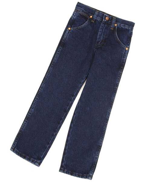 Wrangler Boys' Cowboy Cut Denim Jeans, Dark Indigo, hi-res
