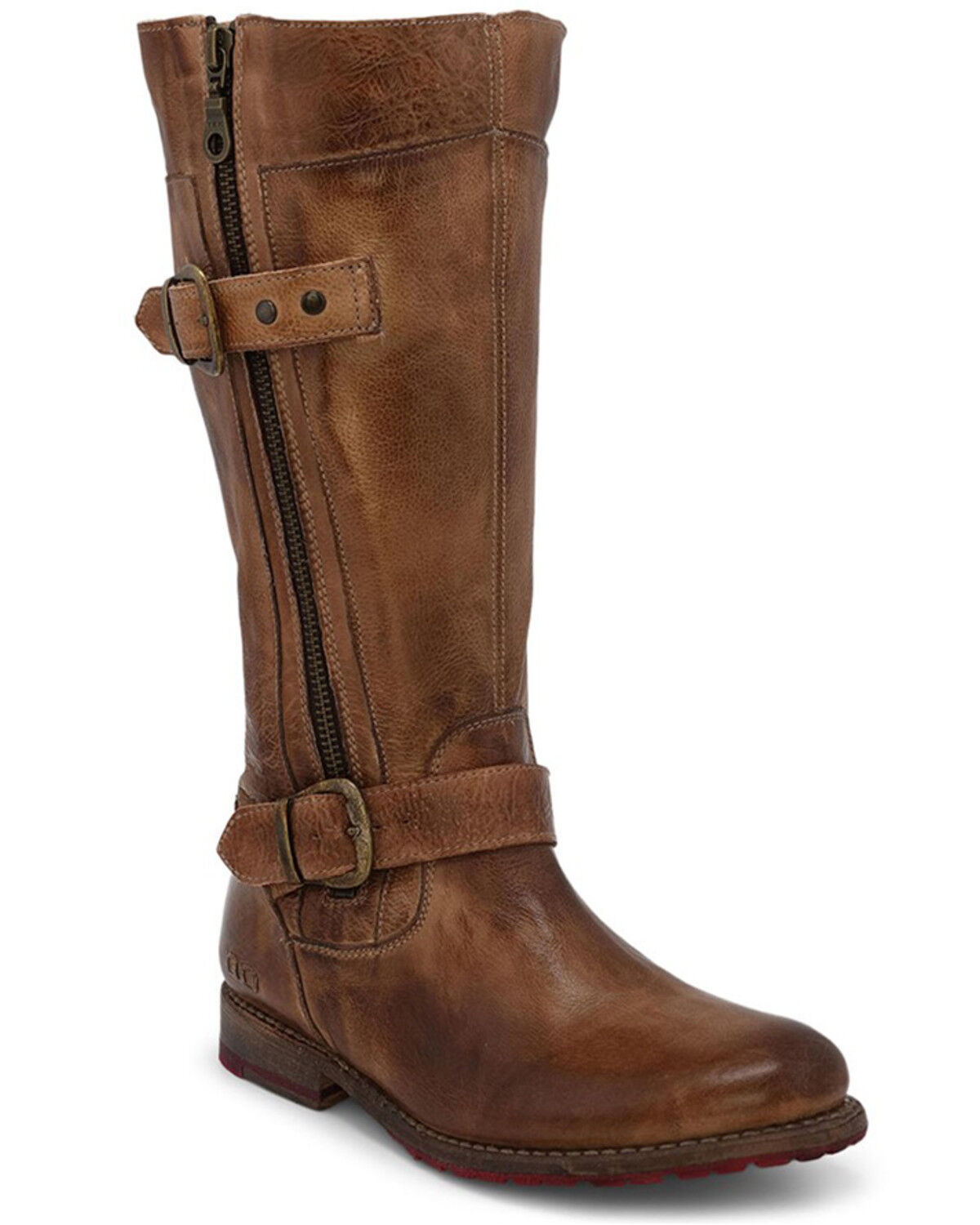 Image #1 - Bed Stu Women's Gogo Lug Wide Calf Boots - Round Toe, Tan, hi-res