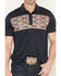 Image #3 - RANK 45® Men's Southwestern Print Border Short Sleeve Button-Down Polo, Navy, hi-res