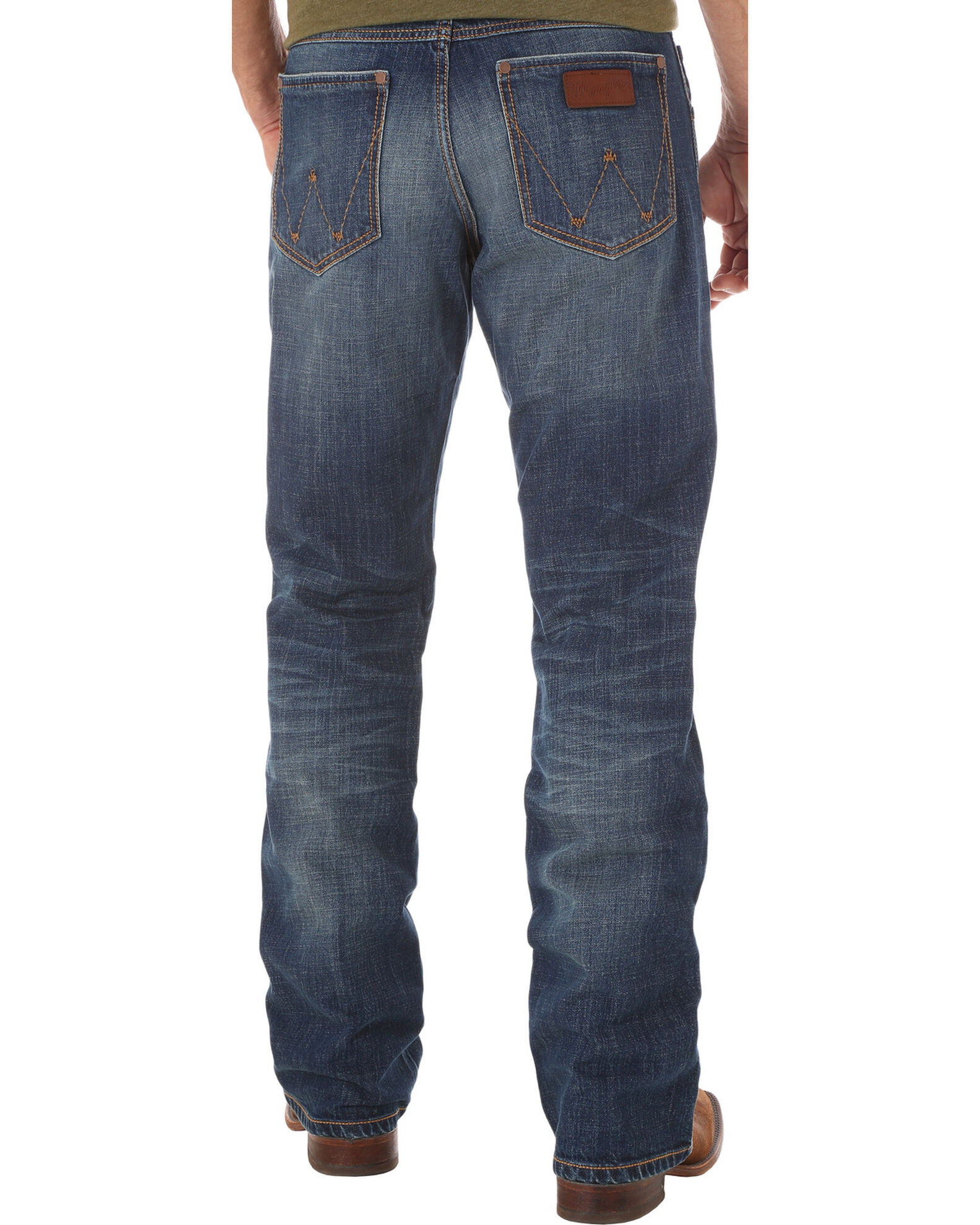 Image #1 - Wrangler Retro Men's Relaxed Fit Dark Wash Boot Cut Jeans - Big and Tall, Indigo, hi-res