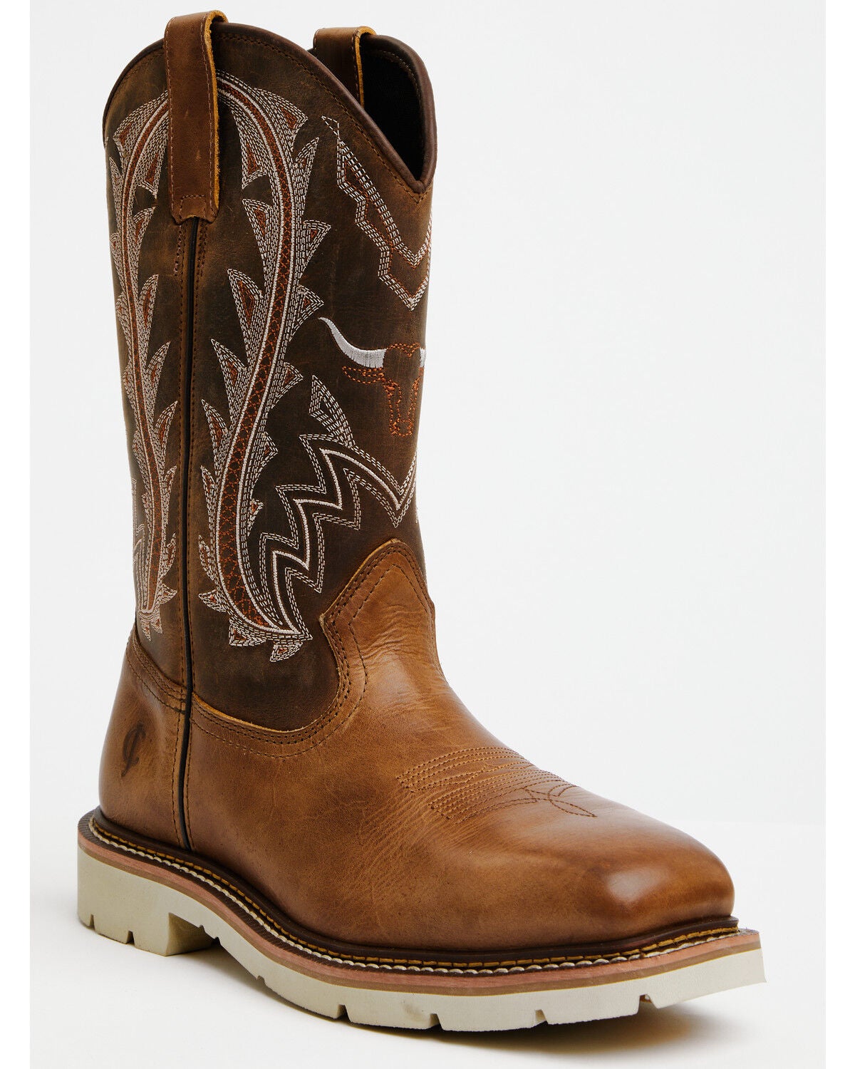 Image #1 - Cody James Men's 11" Pull-On Work Boots - Steel Toe, Brown, hi-res