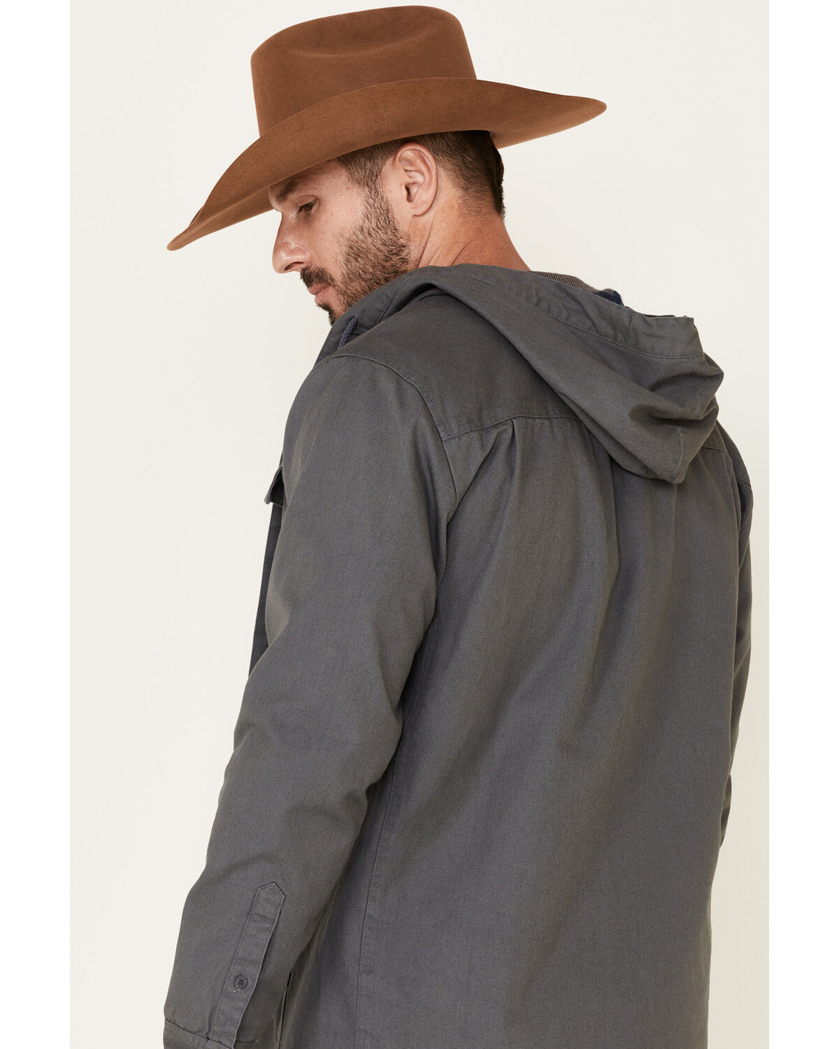 Image #5 - United By Blue Men's Flannel Lined Hooded Anchor Chore Coat, Navy, hi-res