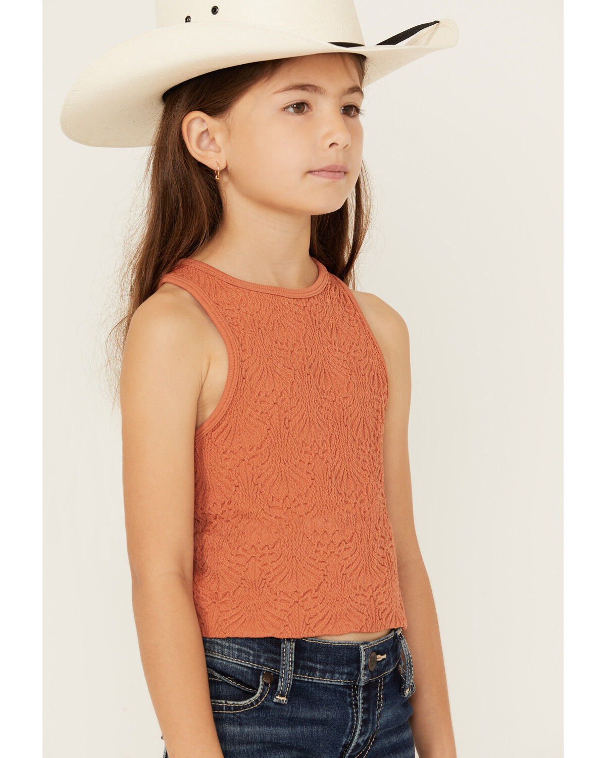 Image #2 - Fornia Girls' High Neck Tank Top, Rust Copper, hi-res
