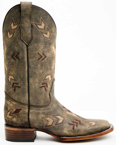 Image #2 - Circle G Women's Arrowhead Western Boots - Broad Square Toe, Black, hi-res