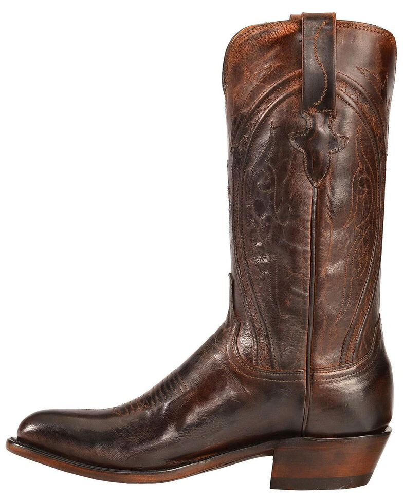 Lucchese Handmade Clint Heirloom Mad Dog Goat Boots- Round Toe, Peanut Brittle, hi-res