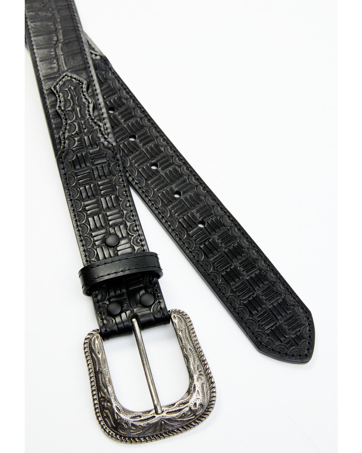 Image #2 - Cody James Men's Checkered Billets Alligator Print Leather Belt, Black, hi-res
