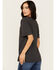 Image #4 - Youth in Revolt Women's Cutout Neck Long Horn Ranch Graphic Tee, Dark Grey, hi-res