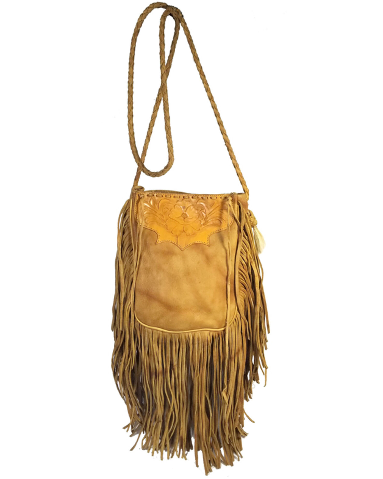 Image #1 - Kobler Leather Women's Tooled Pouch Crossbody Bag, Beige/khaki, hi-res