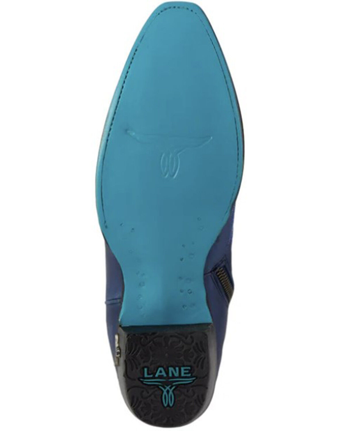 Image #7 - Lane Women's Lexington Over The Knee Corset Western Boots - Snip Toe, Navy, hi-res