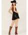 Mauritius Leather Women's Dija Leather Shorts, Black, hi-res