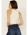 Image #4 - Fornia Women's Floral High Neck Cropped Top , White, hi-res