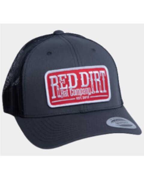 Image #1 - Red Dirt Hat Men's Logo Patch Mesh Back Ball Cap, Charcoal, hi-res