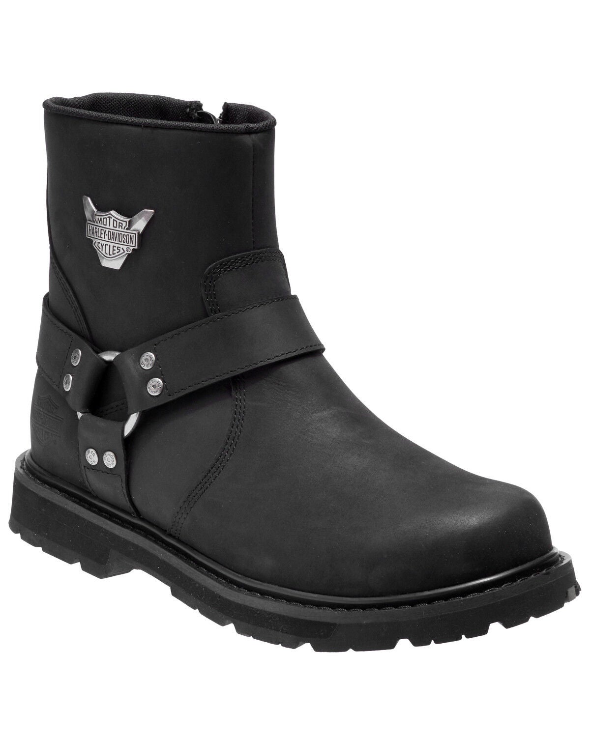 Harley-Davidson Men's Rambert Moto Boots - Round Toe, Black, hi-res