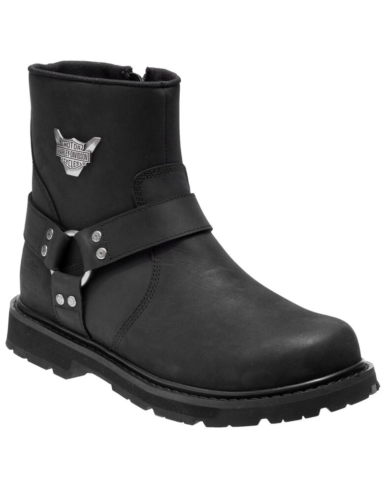 Harley-Davidson Men's Rambert Moto Boots - Round Toe, Black, hi-res